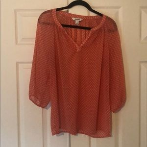 Pink Patterned Sheer Blouse